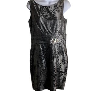 Taylor Charcoal Gray and Black Dress Size 8